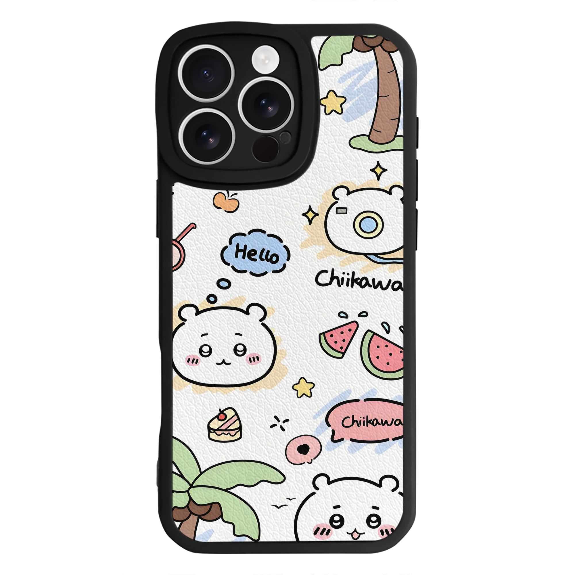 （画像用） ちいかわ Chii-kawa 【iPhone 16シリーズ対応】シリコンスマホケース（レザー調） 材質：シリコン